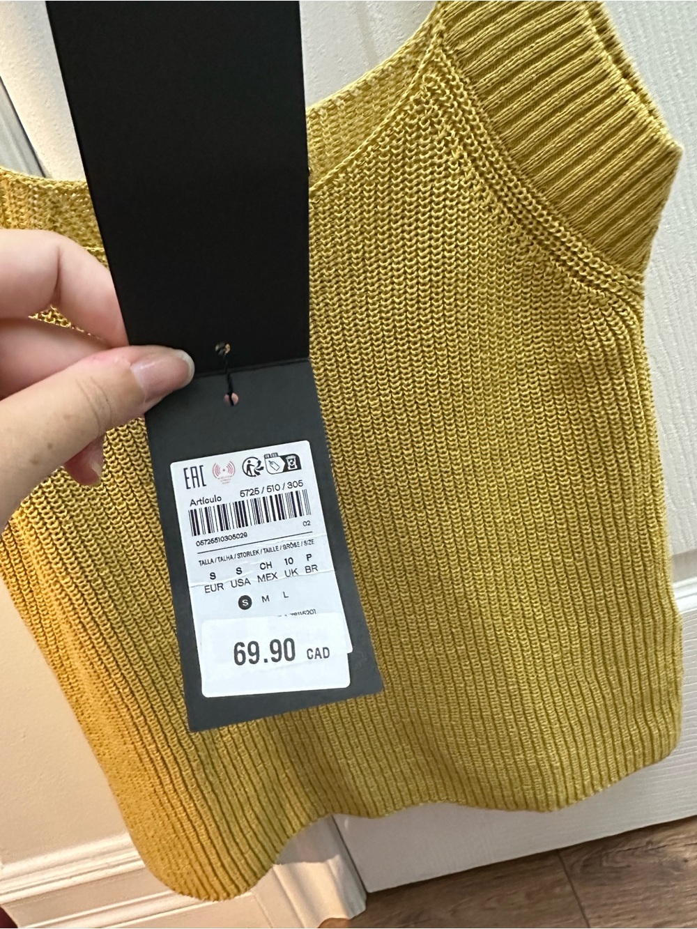 Massimo Dutti Mustard Ribbed Knit Tank - Picture 3 of 4